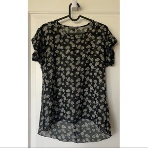 Suzy Shier Floral Daisy Chiffon Blouse